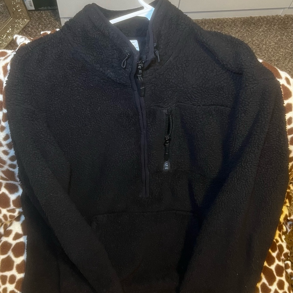 PINK Victoria's Secret Black Zip-Up Sweater